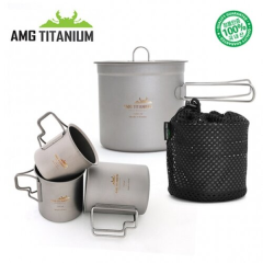 [AMG티타늄] 코펠(1L/케이스포함) 싱글컵(220ml/320ml/450ml/케이스포함)