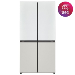[LG전자] DIOS(디오스) 오브제컬렉션 4도어 냉장고 875L 베이직 메탈 [화이트/그레이/M873MWG031S]