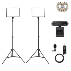 [큐브모아] PC개인방송장비 세트 B1/큐브라이트45 와이드 LED 조명+앱코 APC930 웹캠+FIFINE K053 USB마이크