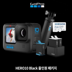[GoPro] 고프로 히어로10 블랙 올인원 패키지 [히어로10+엔듀로 듀얼충전기+쇼티+29G]
