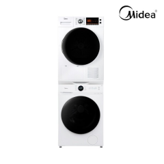 [미디어] Midea 트윈타워 10kg 의류건조기 + 12kg 드럼세탁기 / 화이트 MW200W120B/W-KR+MCD-H103W
